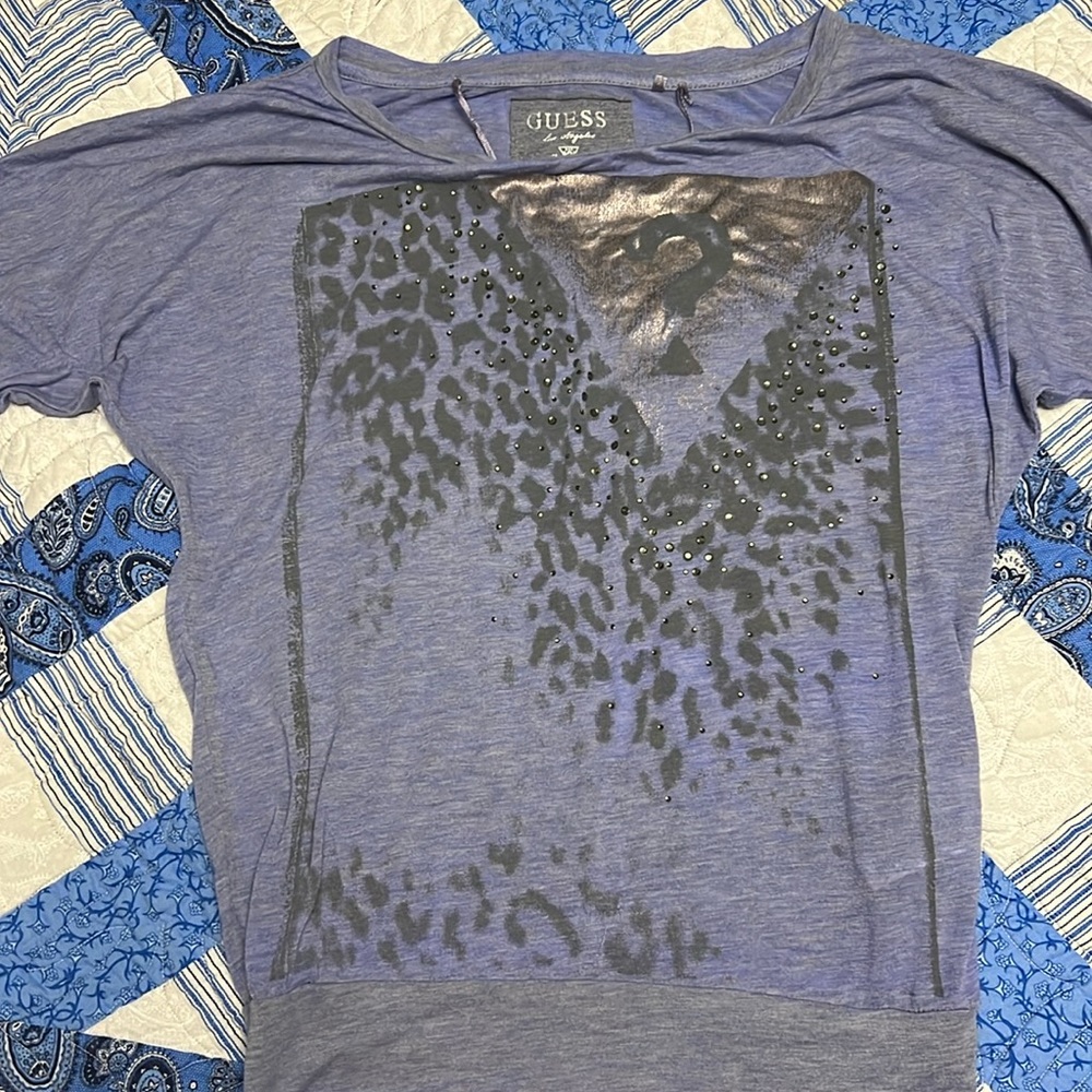 Guess brand, purple flowy shirt. Size small
